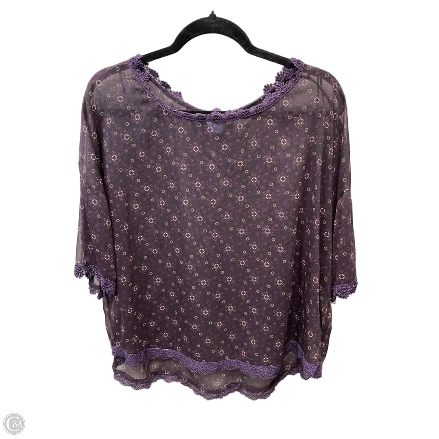 Blouse Short Sleeve By Free People In Purple, Size: M