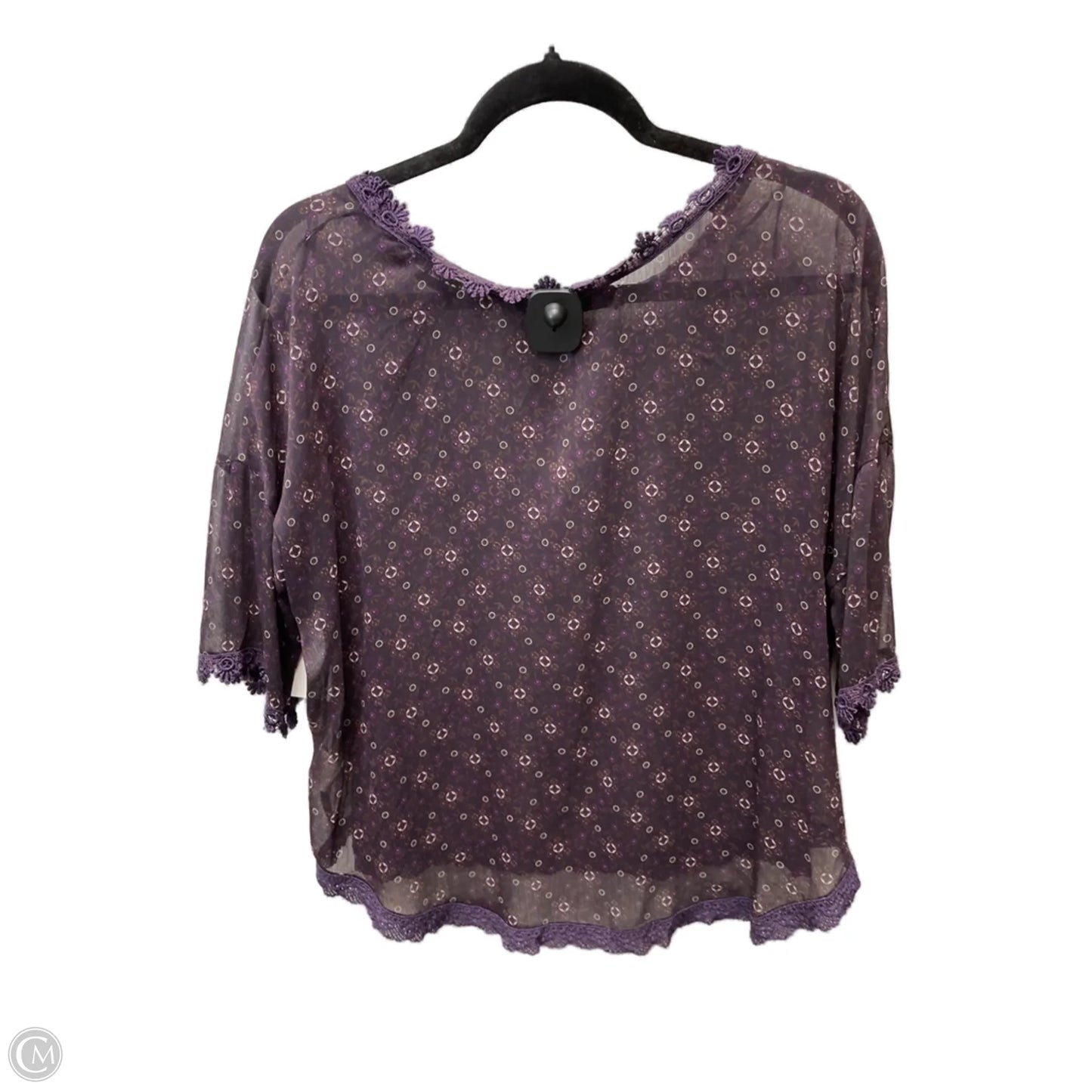 Blouse Short Sleeve By Free People In Purple, Size: M