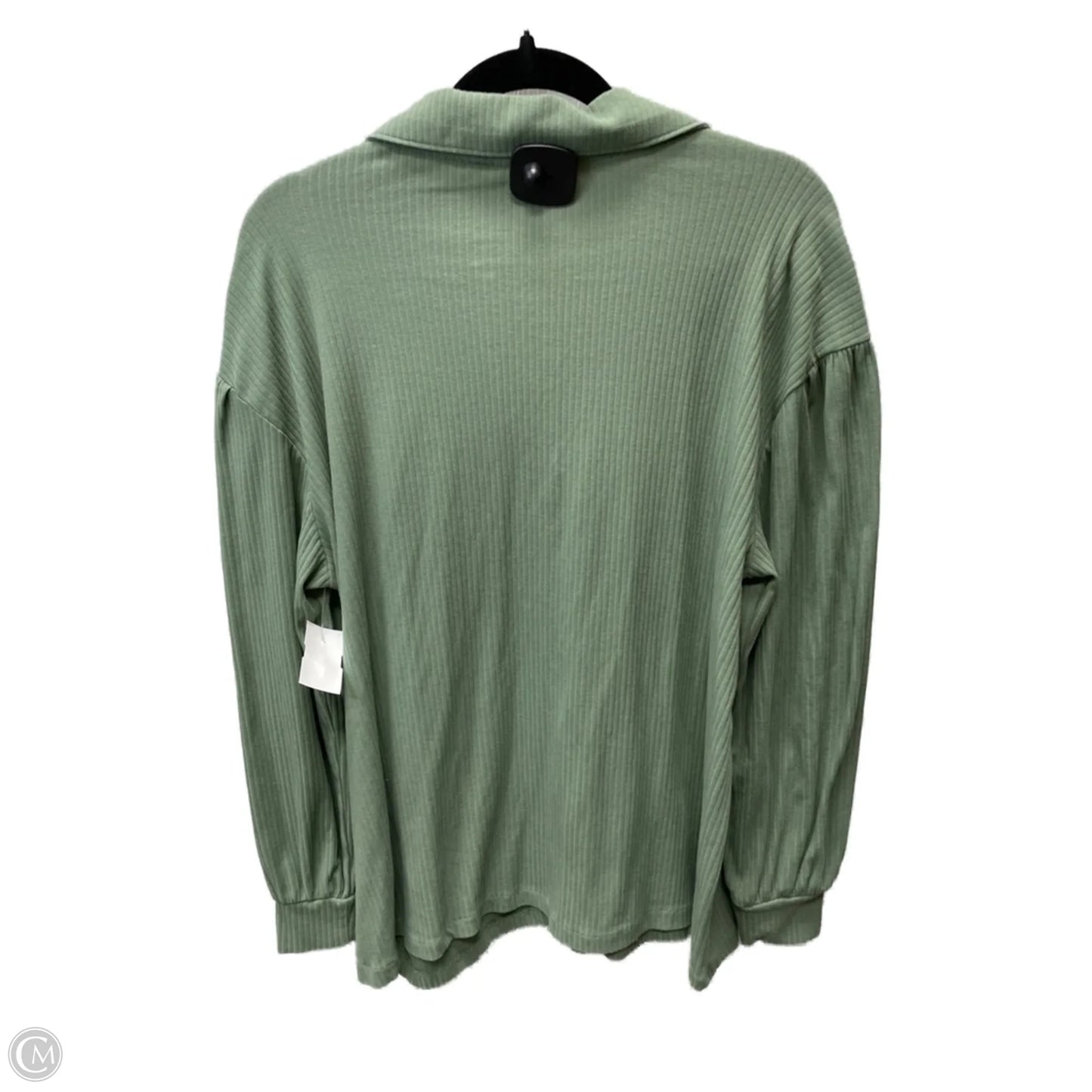 Top Long Sleeve By Open Edit In Green, Size: L