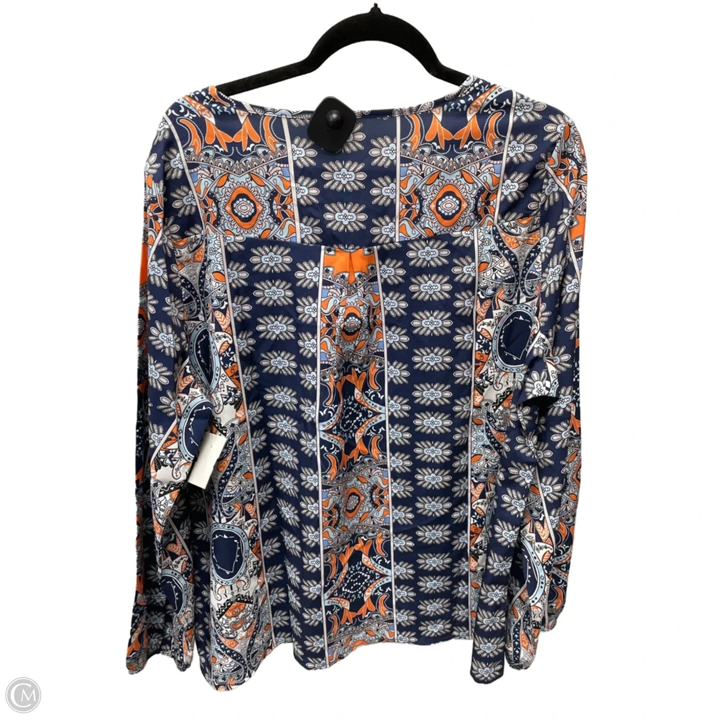Top Long Sleeve By Clothes Mentor In Blue & Orange, Size: 3x