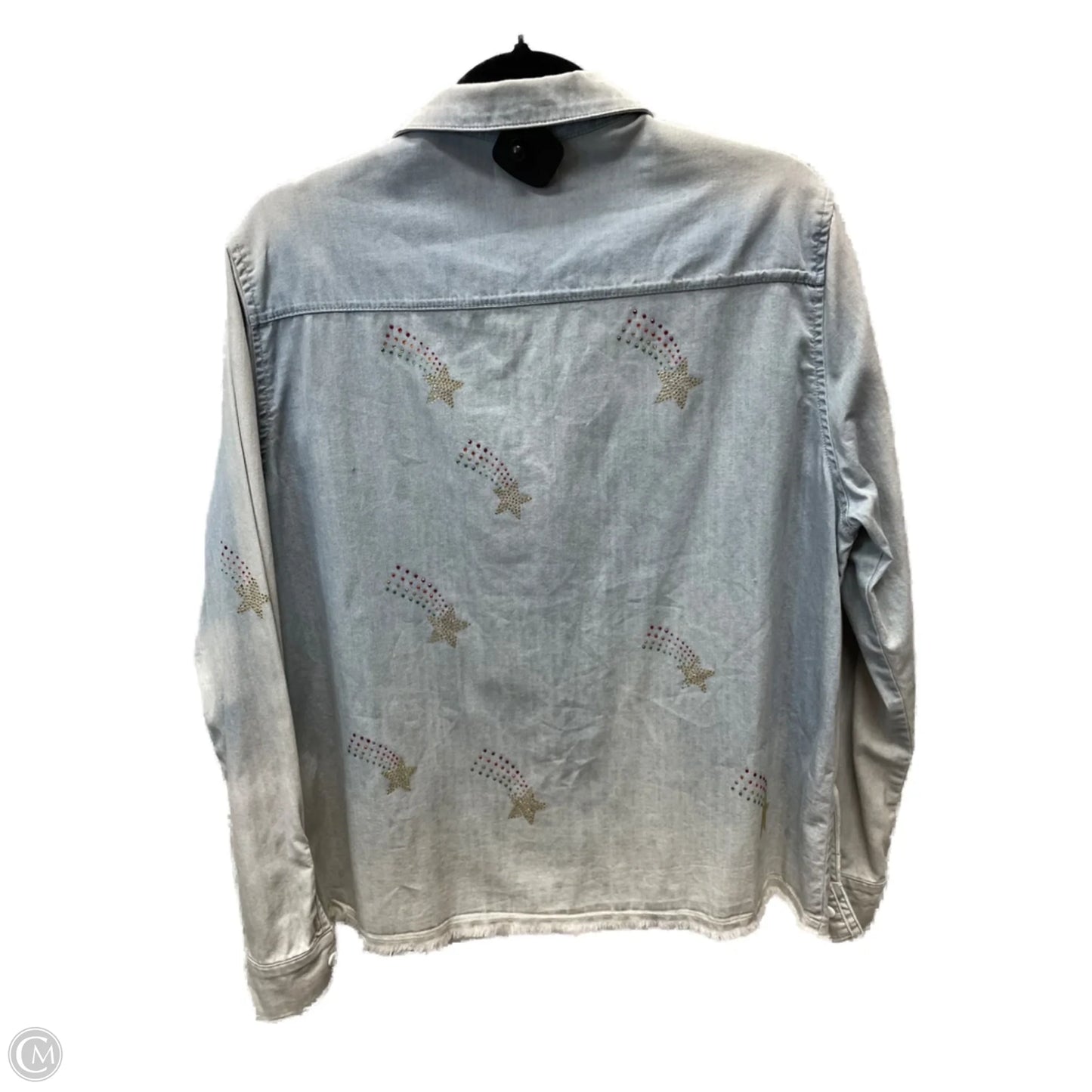 Top Long Sleeve By lauren moshi - In Blue Denim, Size: Xl