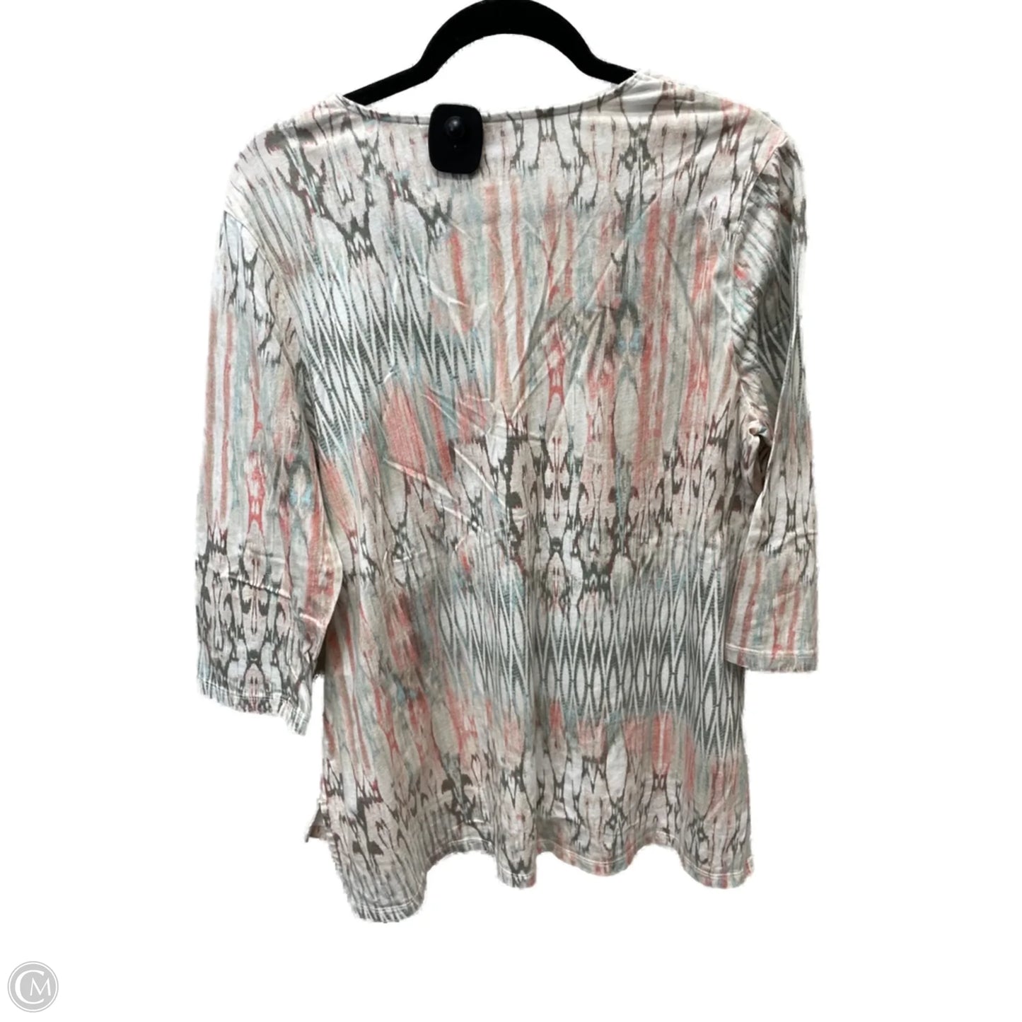Top Short Sleeve By Chicos In Green & Pink, Size: L