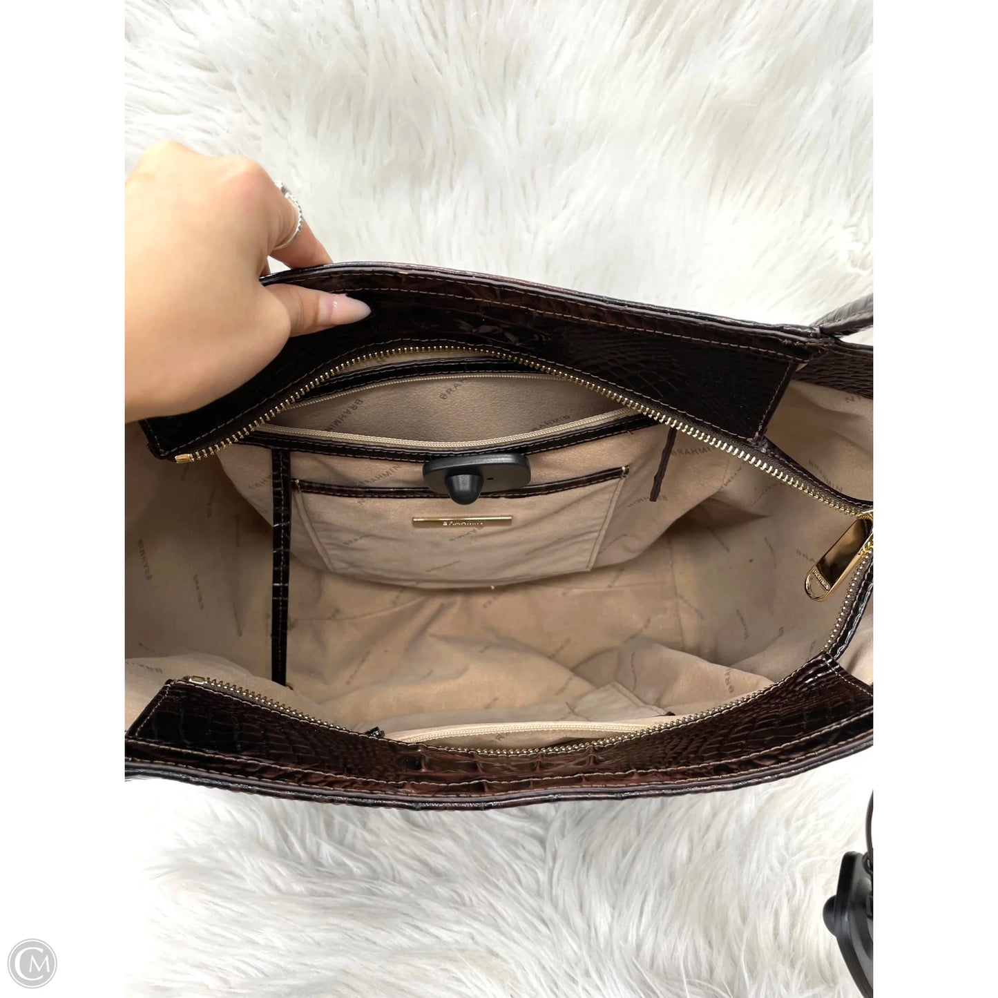 Handbag Designer By Brahmin, Size: Large