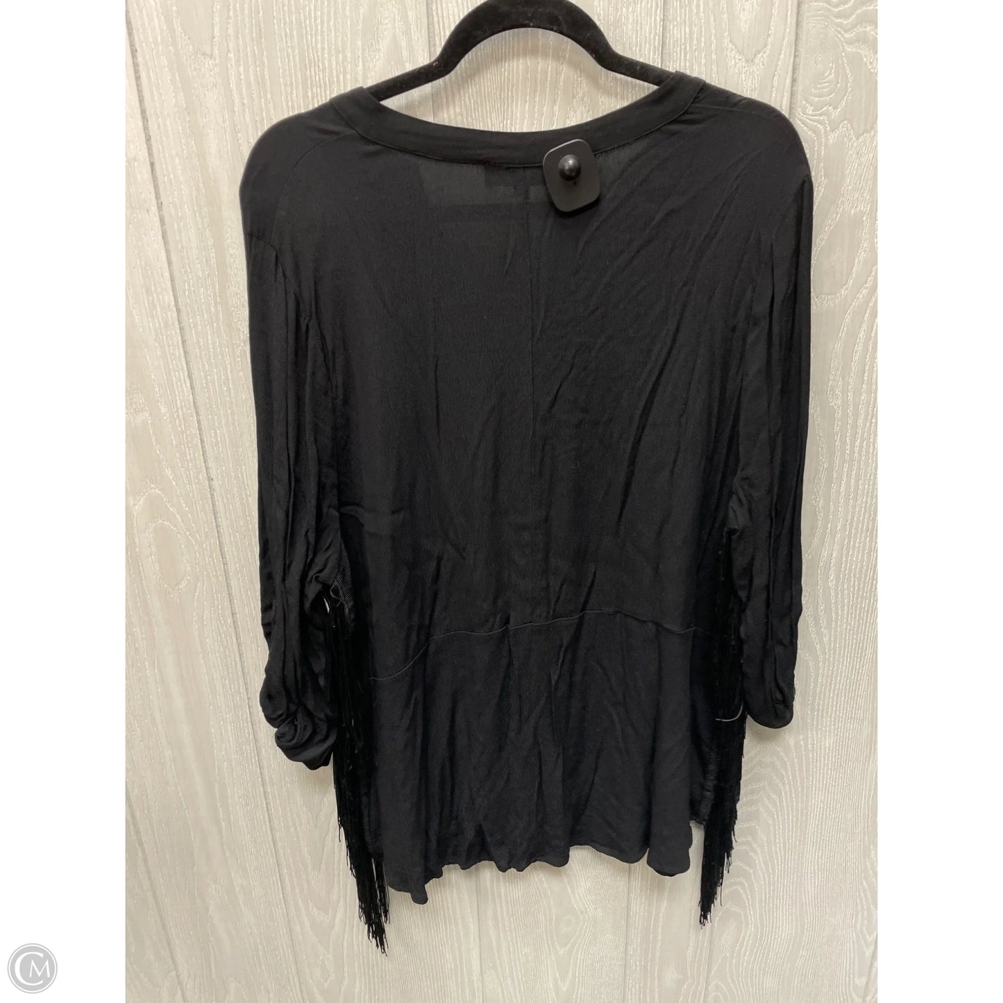 Blouse Long Sleeve By Eloquii In Black, Size: 1x