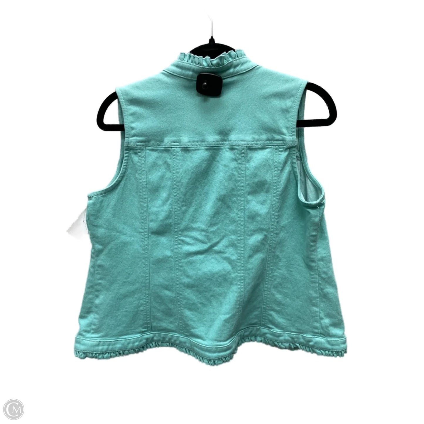 Jacket Denim By Chicos In Aqua, Size: S