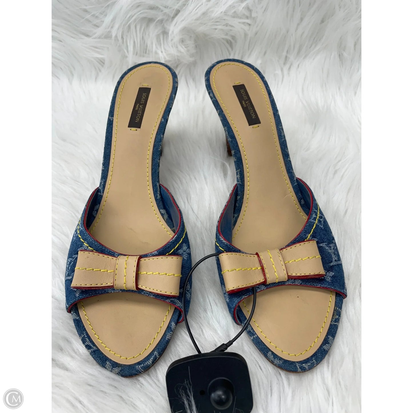 Sandals Luxury Designer By Louis Vuitton In Blue Denim, Size: 10