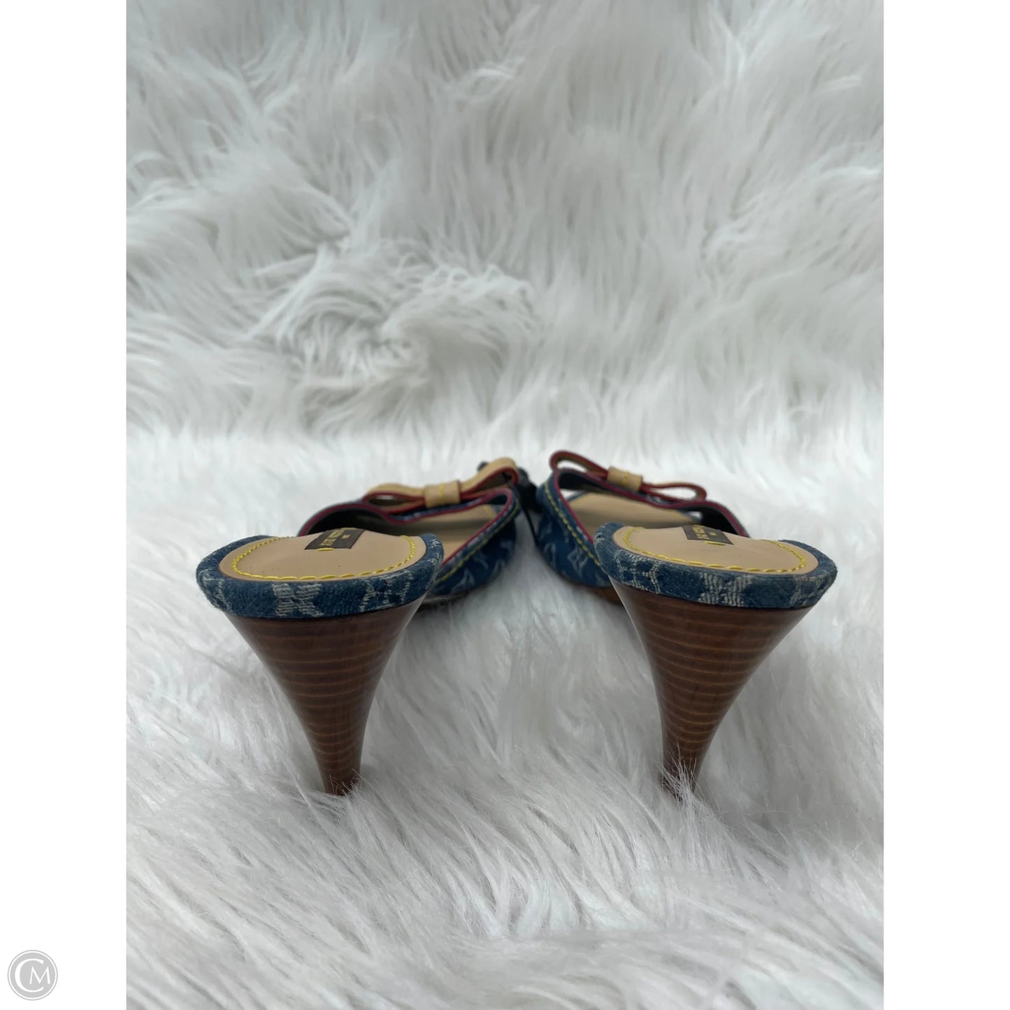 Sandals Luxury Designer By Louis Vuitton In Blue Denim, Size: 10