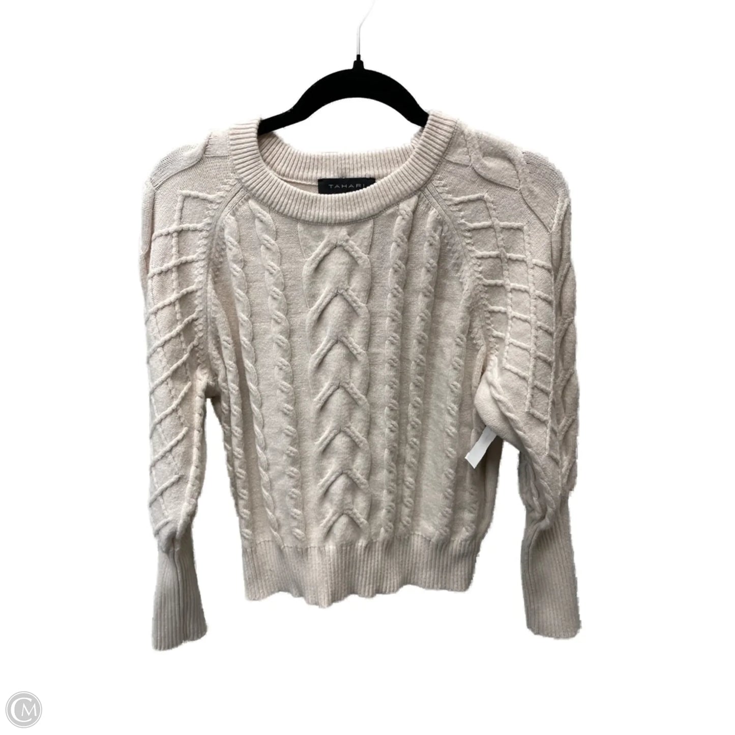 Sweater By Tahari By Arthur Levine In Cream, Size: M