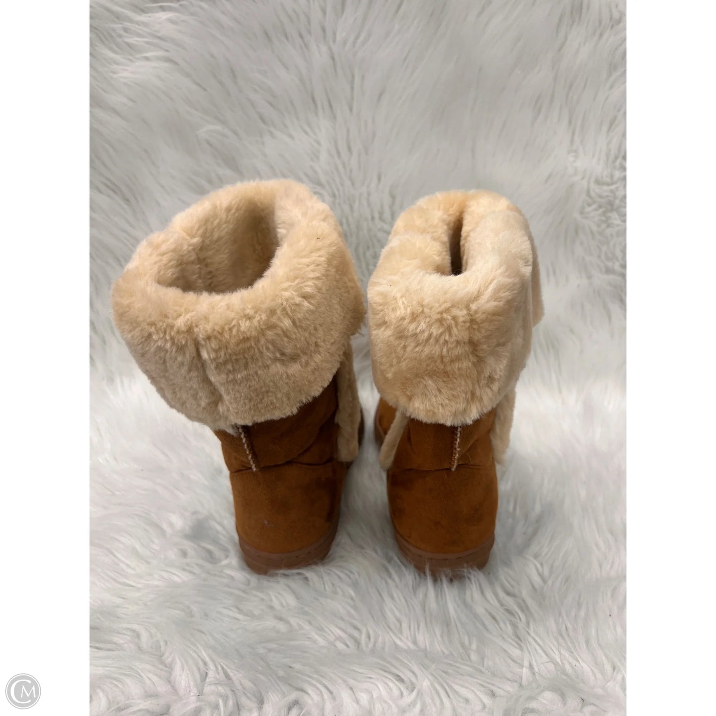 Boots Snow By Style And Company In Brown & Cream, Size: 8