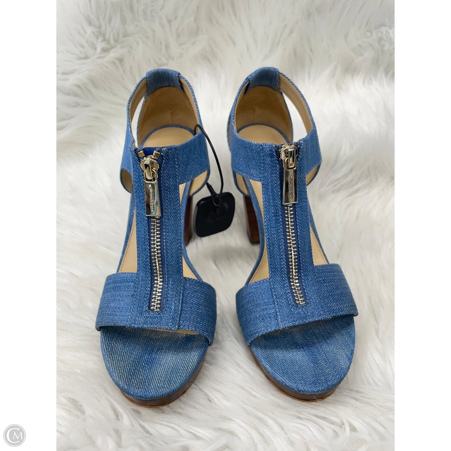 Sandals Designer By Michael Kors In Blue Denim, Size: 7.5