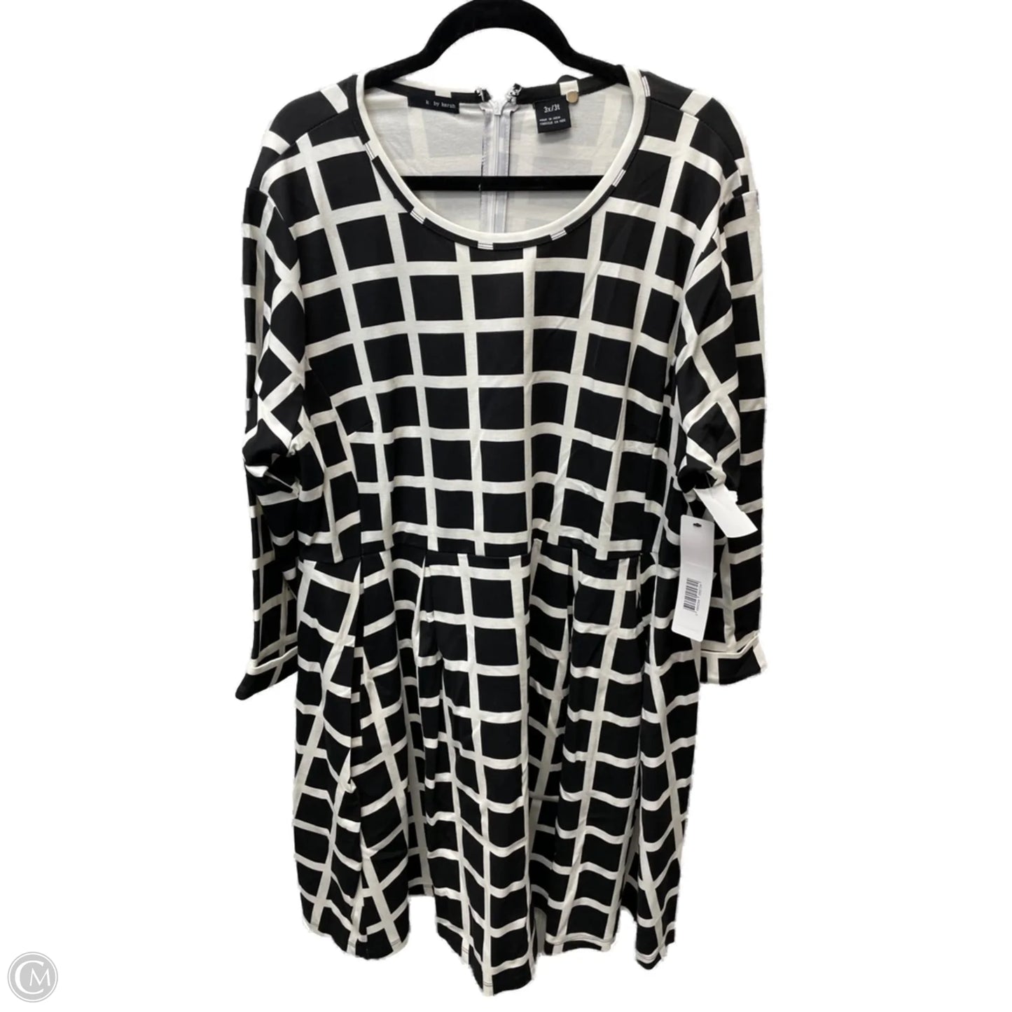 Dress Work By k. by kersh - In Black & Cream, Size: 3x