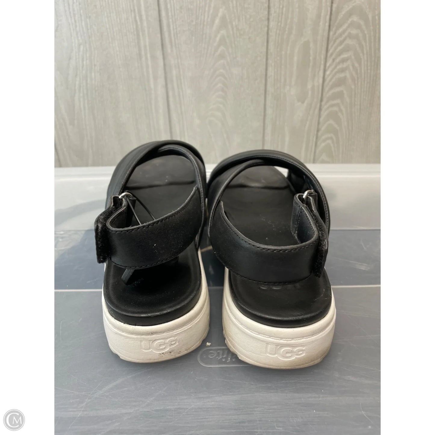 Sandals Designer By Ugg In Black & White, Size: 9