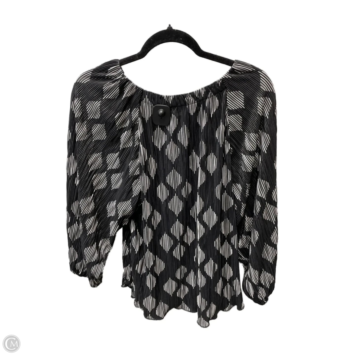 Blouse Long Sleeve By Chicos In Polkadot Pattern, Size: L
