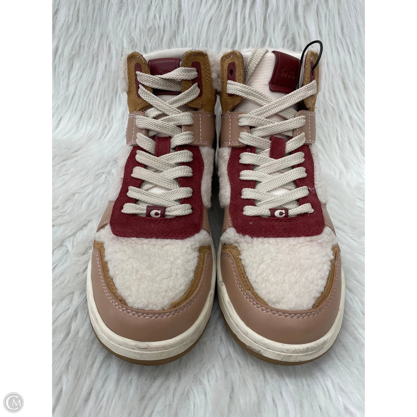 Shoes Designer By Coach In Red & Tan, Size: 7