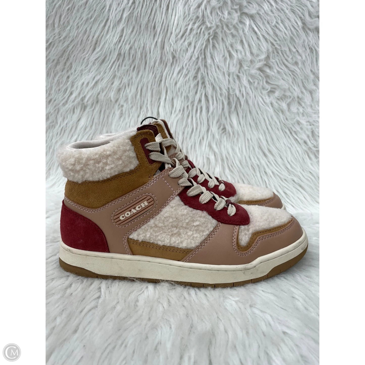 Shoes Designer By Coach In Red & Tan, Size: 7