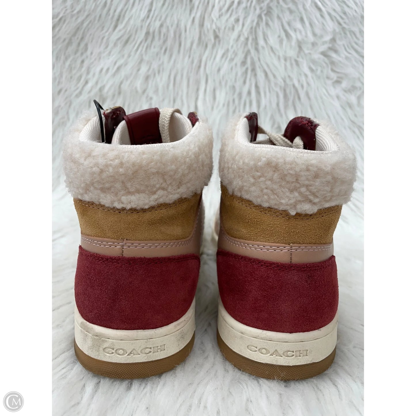 Shoes Designer By Coach In Red & Tan, Size: 7