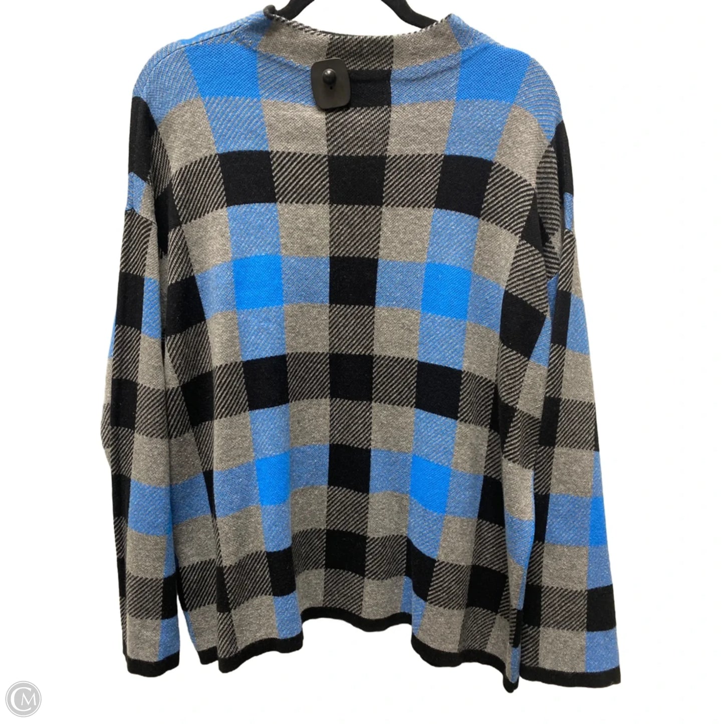 Sweater By Jones New York In Checkered Pattern, Size: Xl