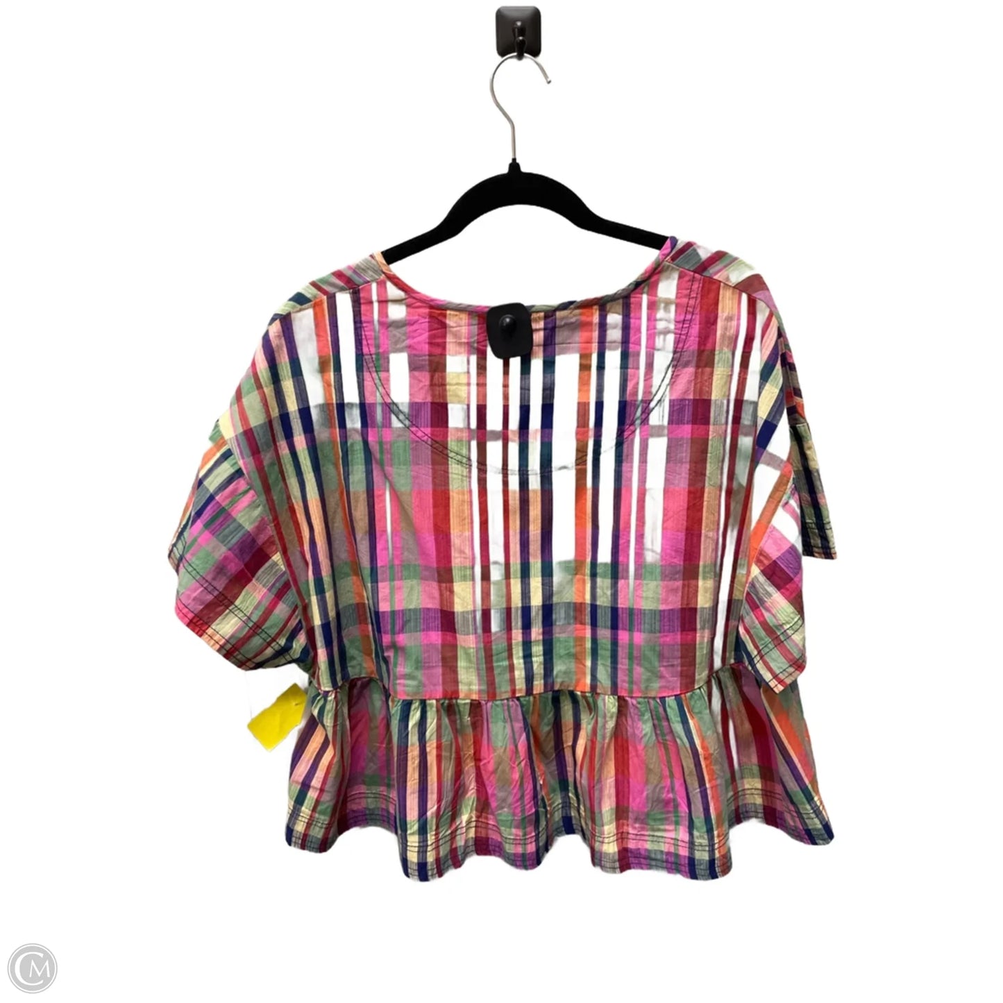 Blouse Short Sleeve By Pilcro In Plaid Pattern, Size: L