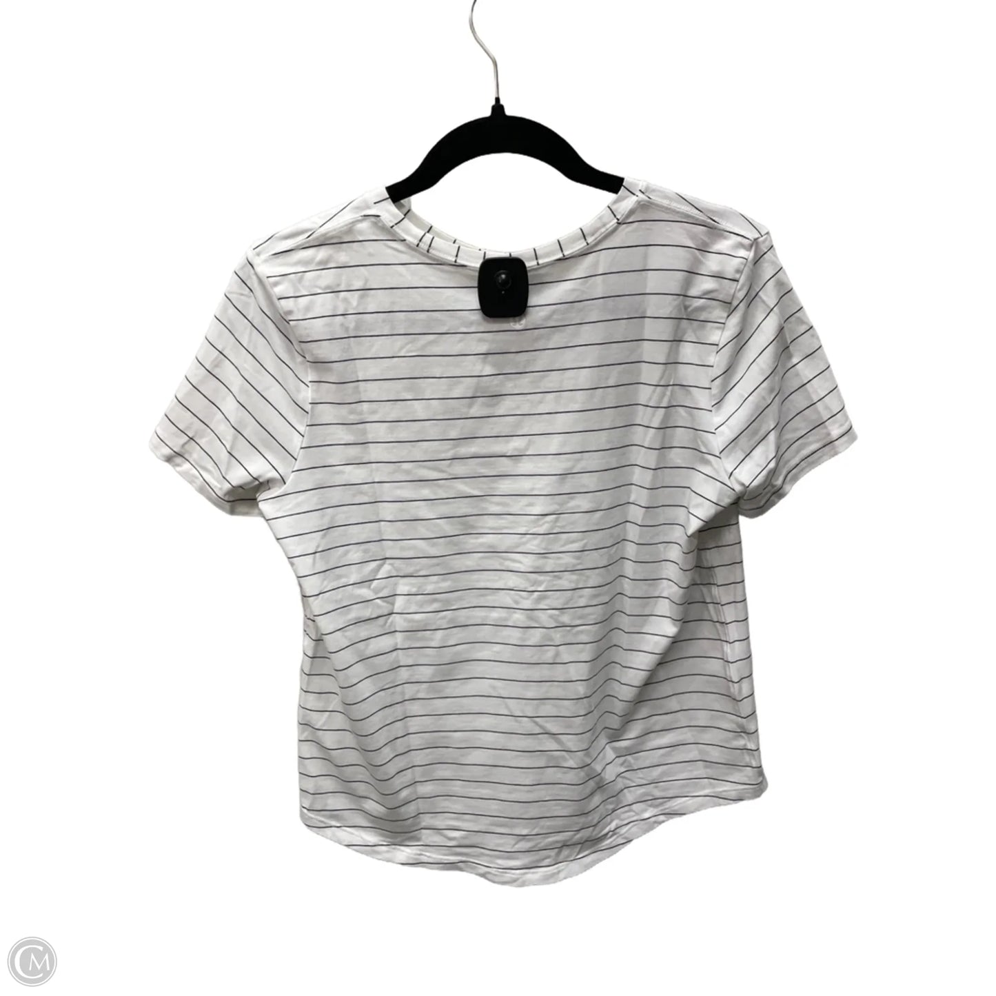 Athletic Top Short Sleeve By Lululemon In Striped Pattern, Size: M