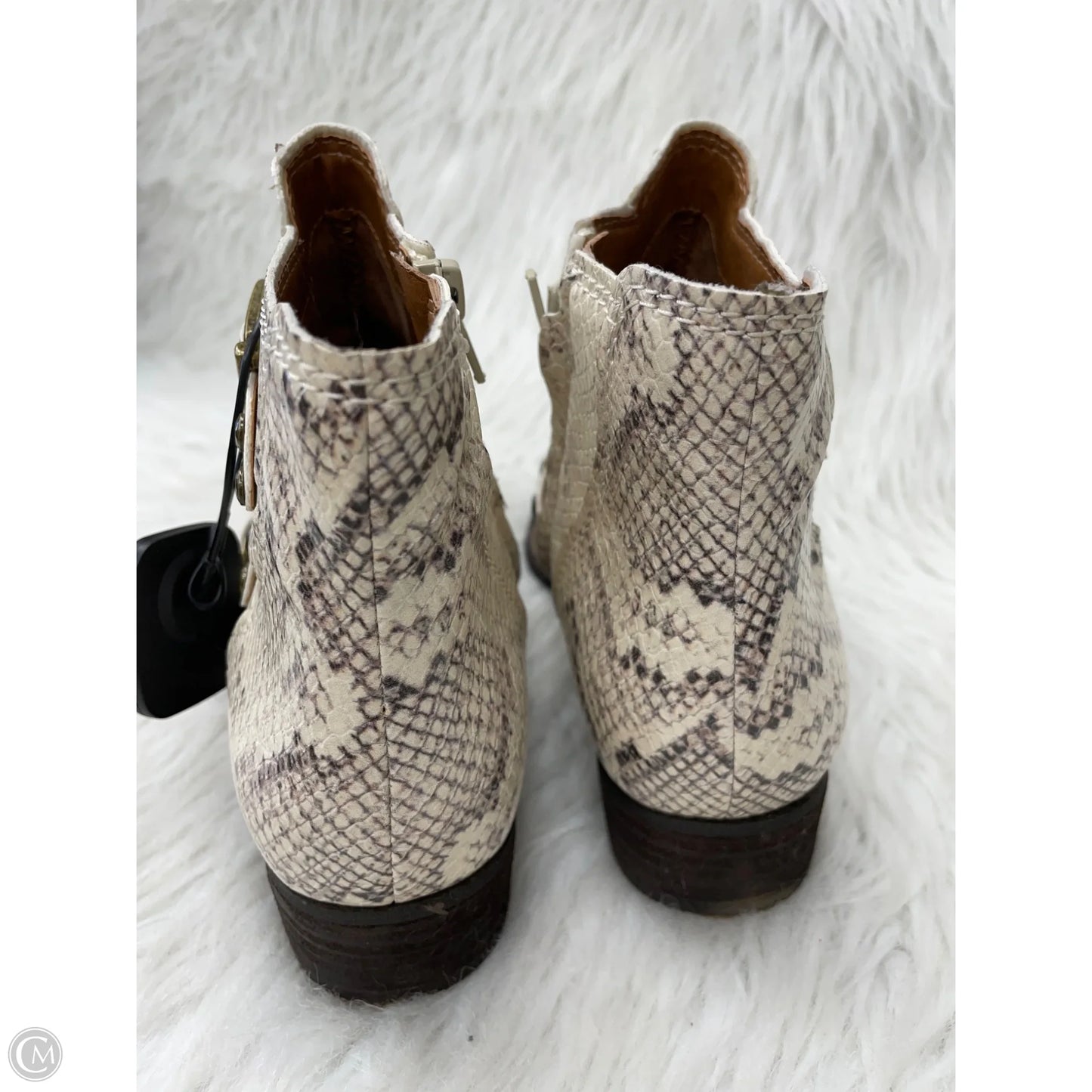 Boots Ankle Heels By Zodiac In Snakeskin Print, Size: 8.5