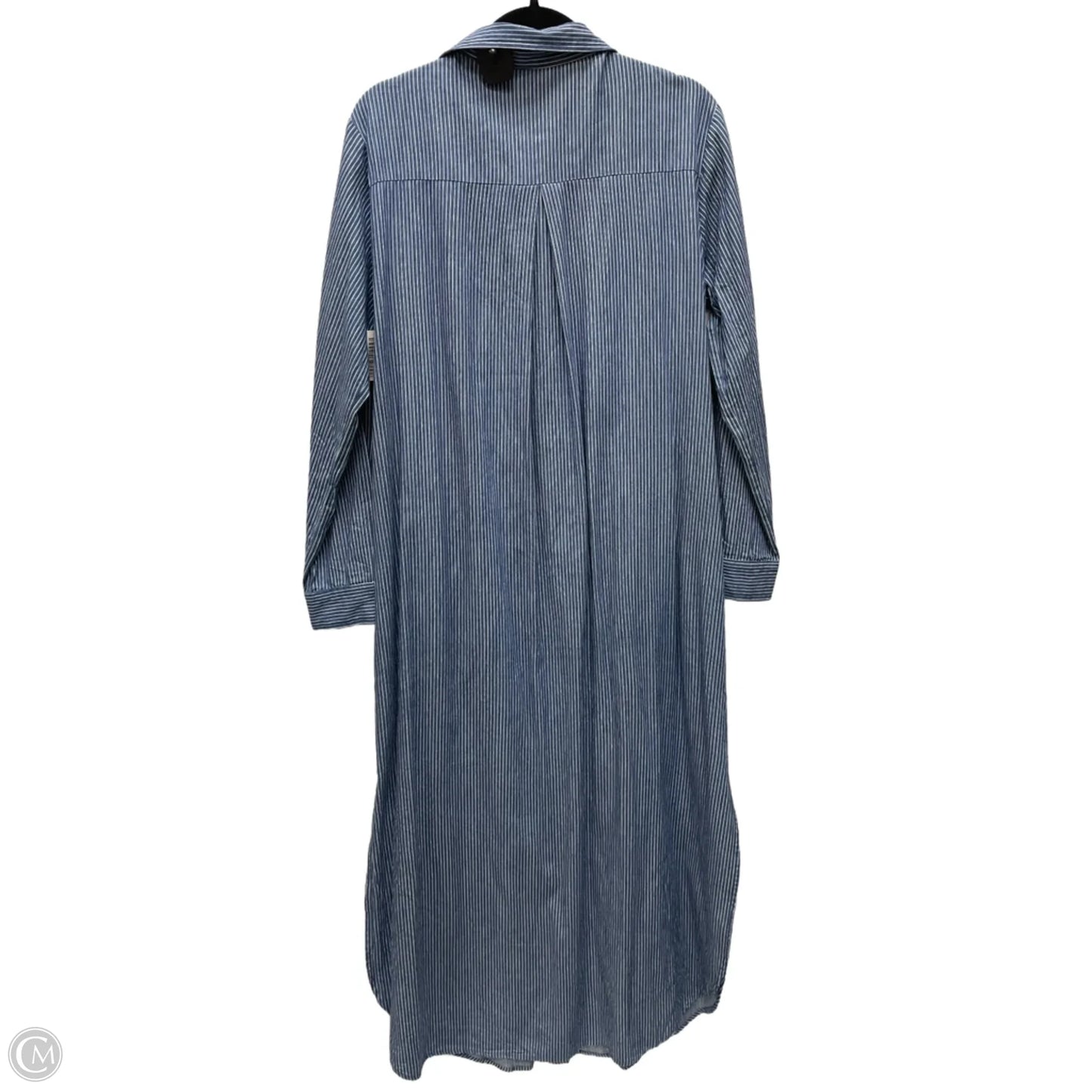 Dress Casual Maxi By MIRACLE BERRY In Blue & White, Size: L