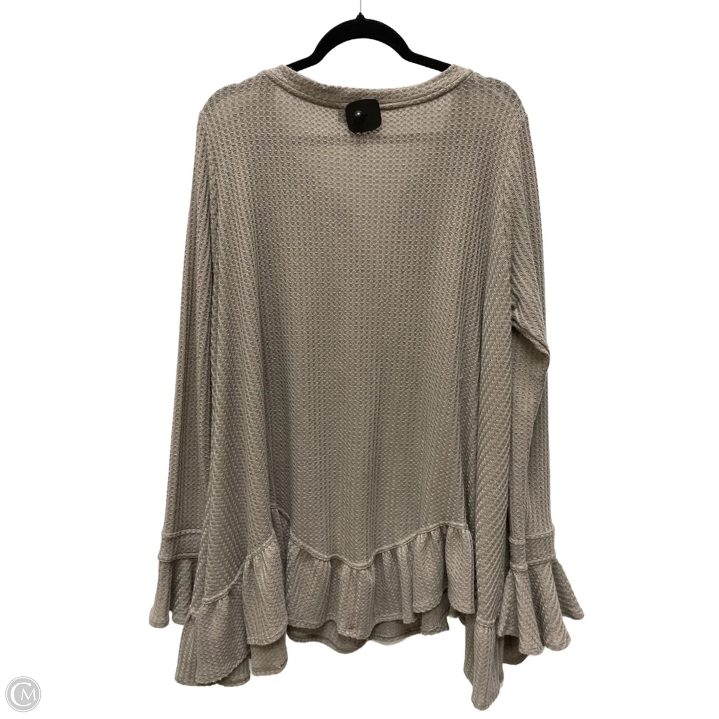 Top Long Sleeve By Sweet Lovely In Taupe, Size: 1x