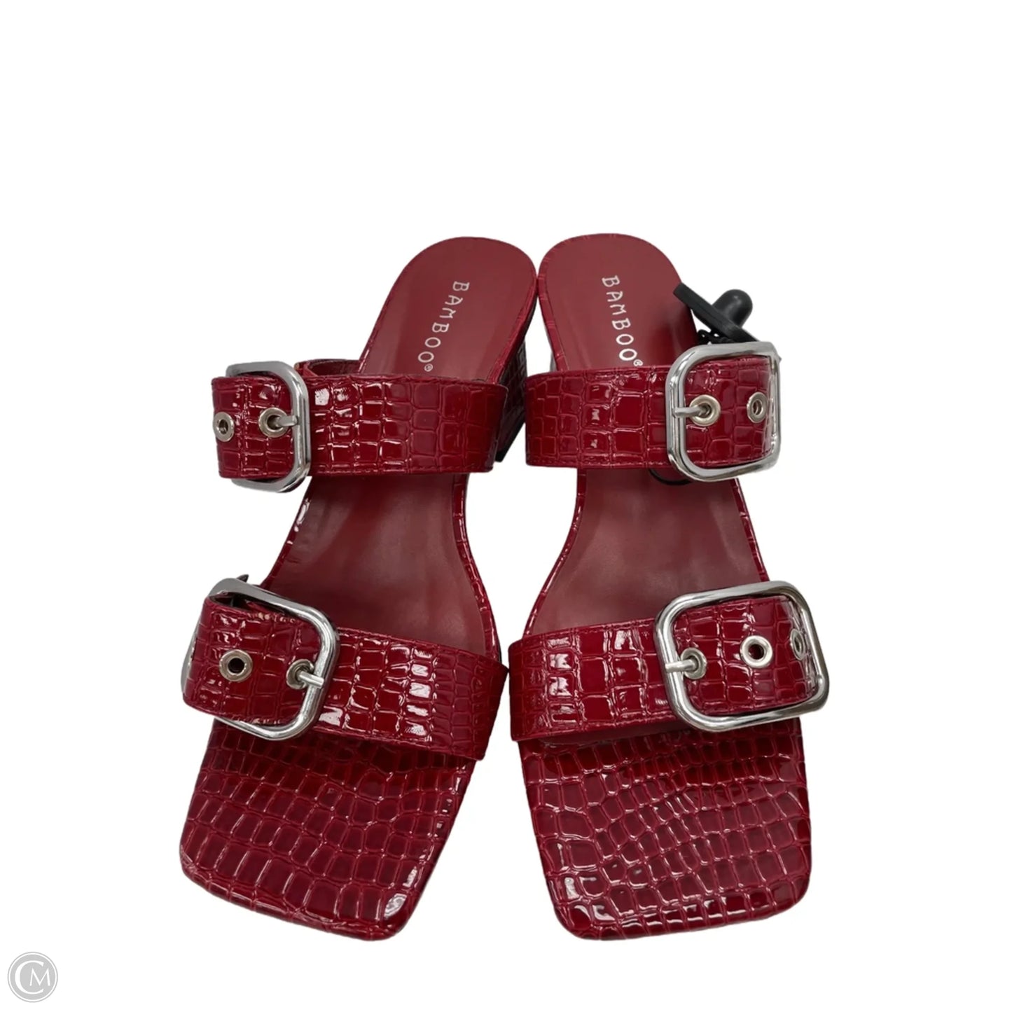 Sandals Heels Block By Bamboo In Red, Size: 9