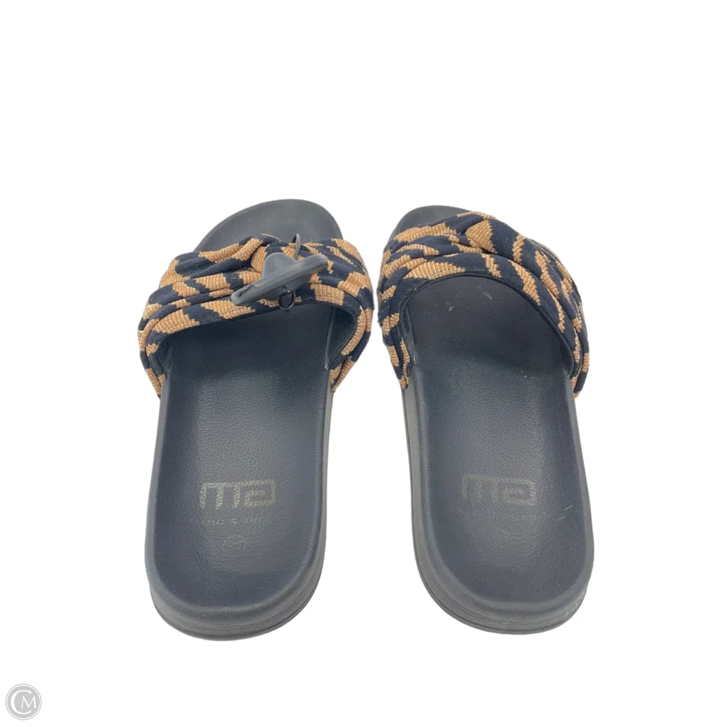 Sandals Flats By Clothes Mentor In Black & Brown, Size: 6