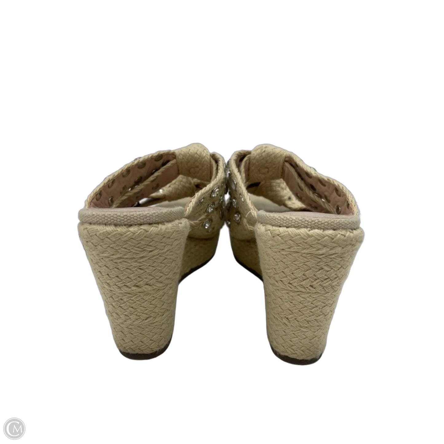 Sandals Heels Wedge By Schutz In Silver & Tan, Size: 6