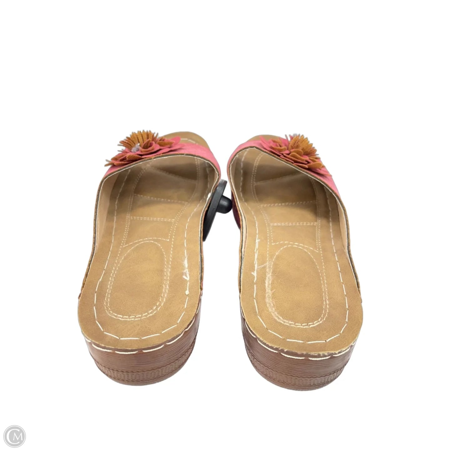 Sandals Heels Wedge By Clothes Mentor In Pink, Size: 7.5