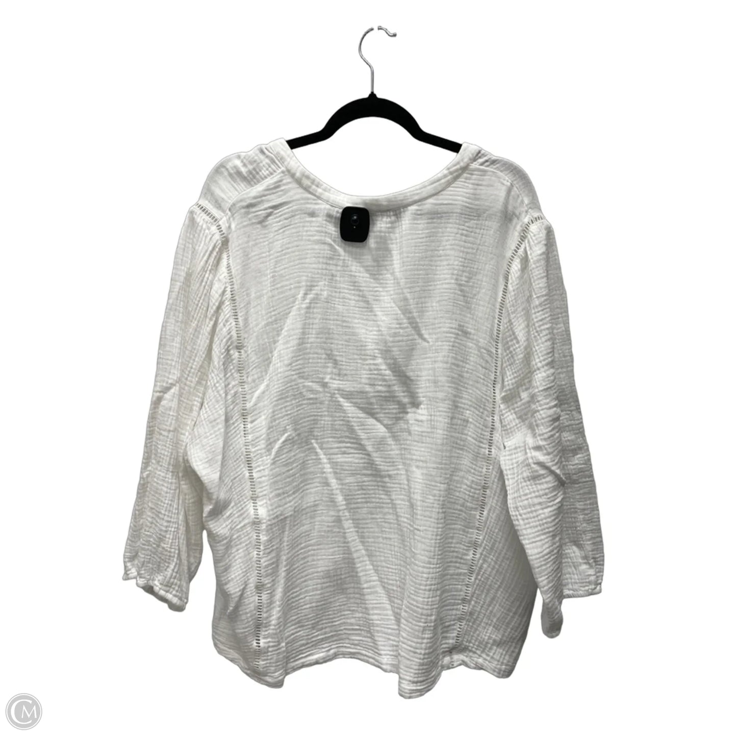Top Short Sleeve By Johnny Was In White, Size: Xl