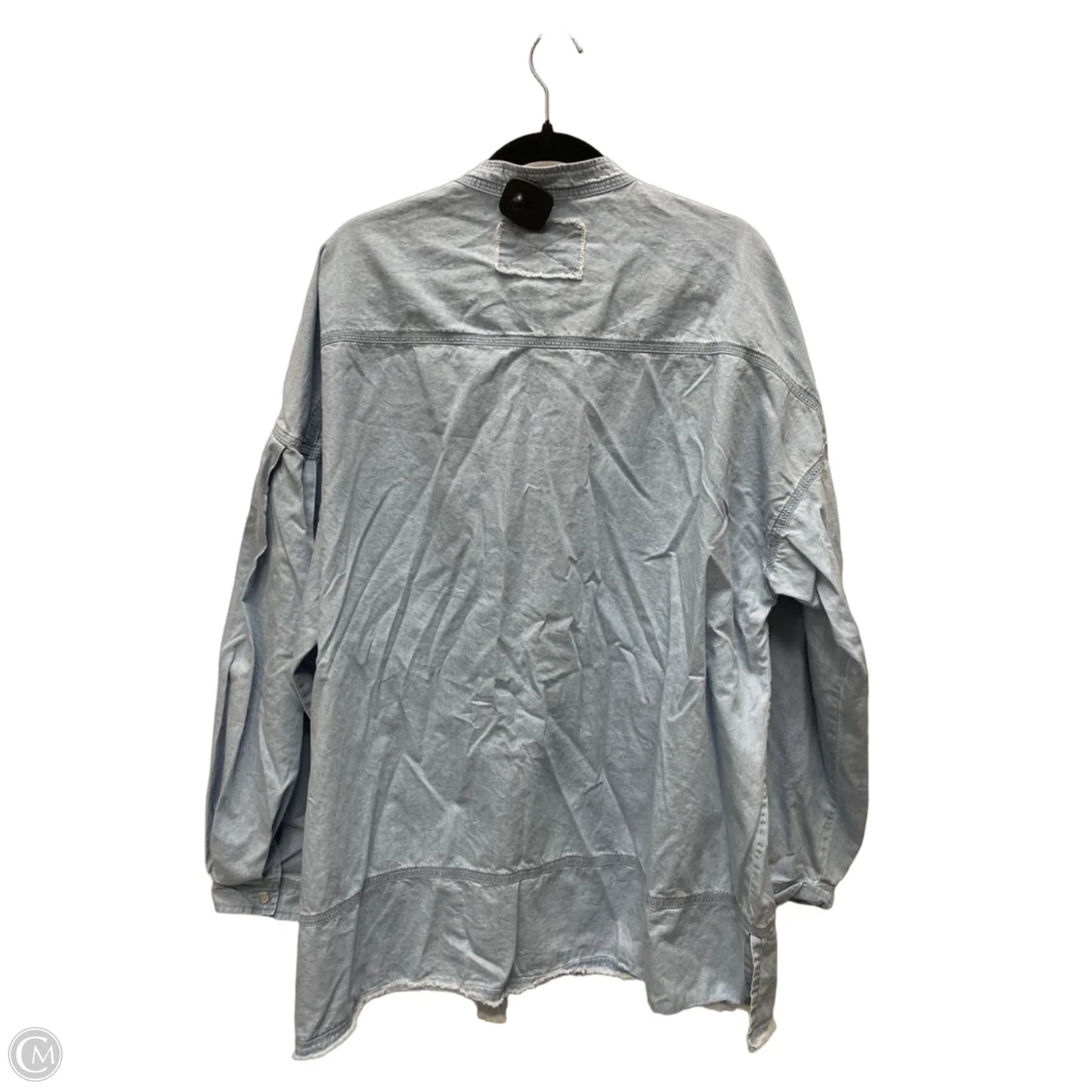 Tunic Long Sleeve By BLUE VELVET In Blue Denim, Size: Xl