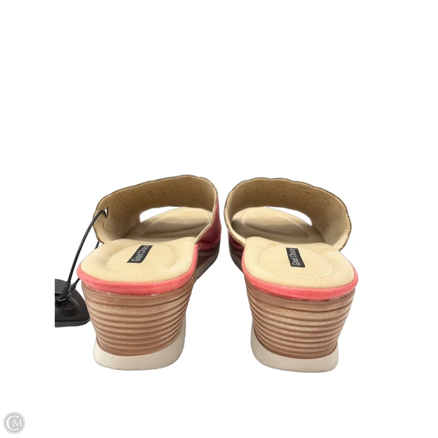 Sandals Heels Wedge By GOOD CHOICE In Coral, Size: 8.5