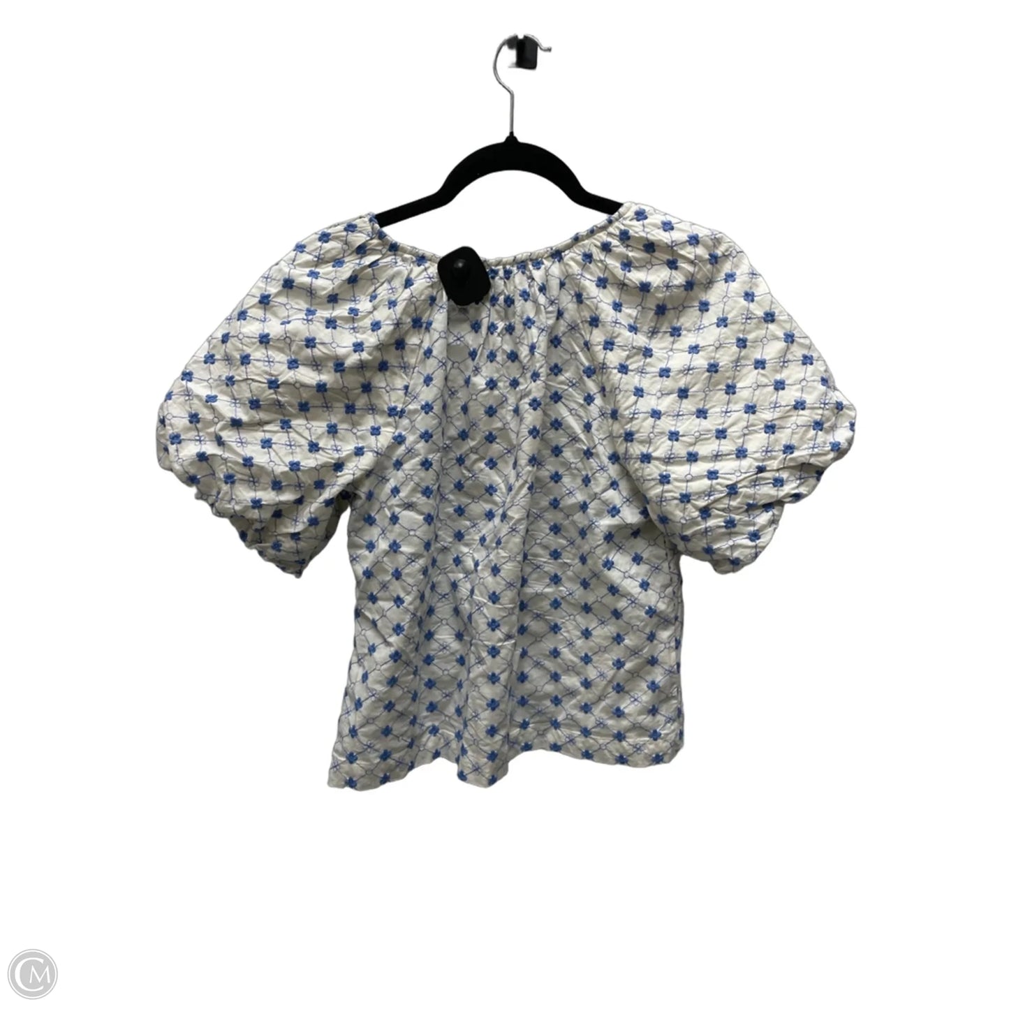 Top Short Sleeve By Loft In Blue & Tan, Size: Xs