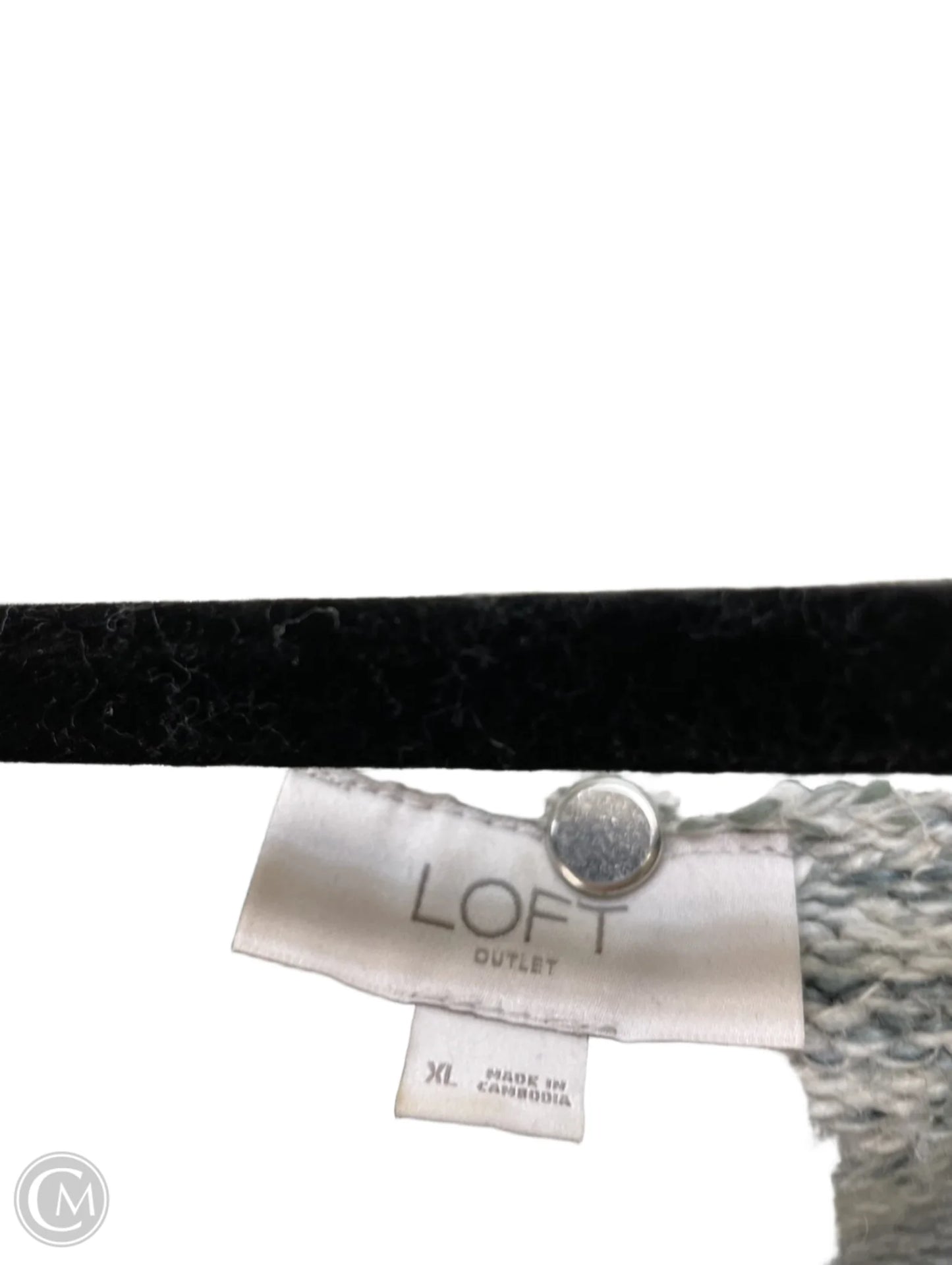 Sweater By Loft In Grey & White, Size: Xl