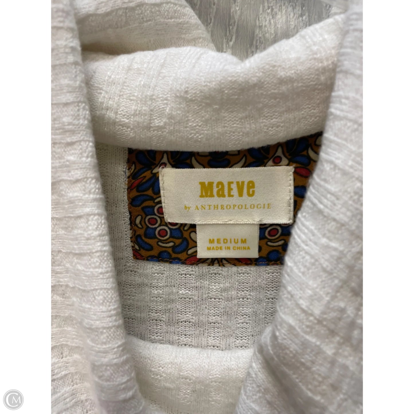 Top Long Sleeve By Maeve In Cream, Size: Medium