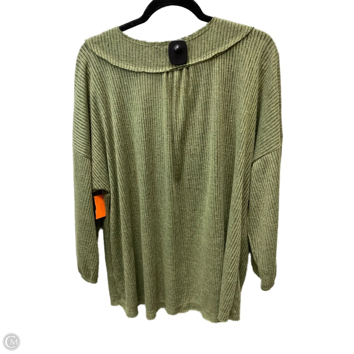 Top 3/4 Sleeve By Cato In Green, Size: 1x
