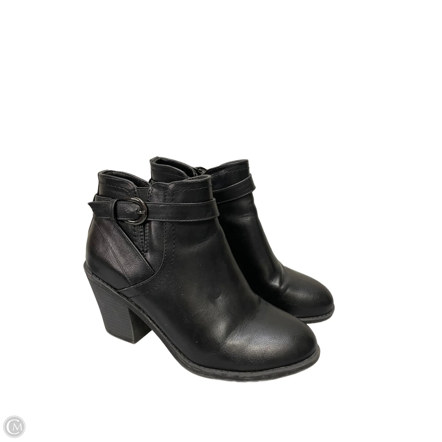 Boots Ankle Heels By Clothes Mentor In Black, Size: 8