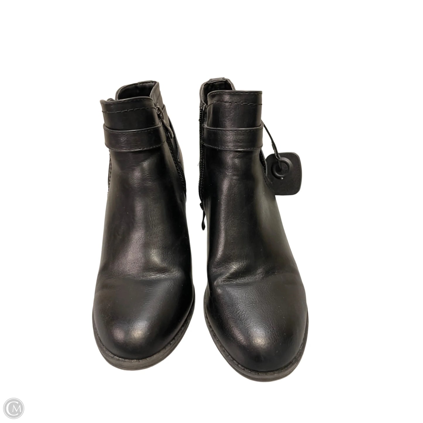 Boots Ankle Heels By Clothes Mentor In Black, Size: 8