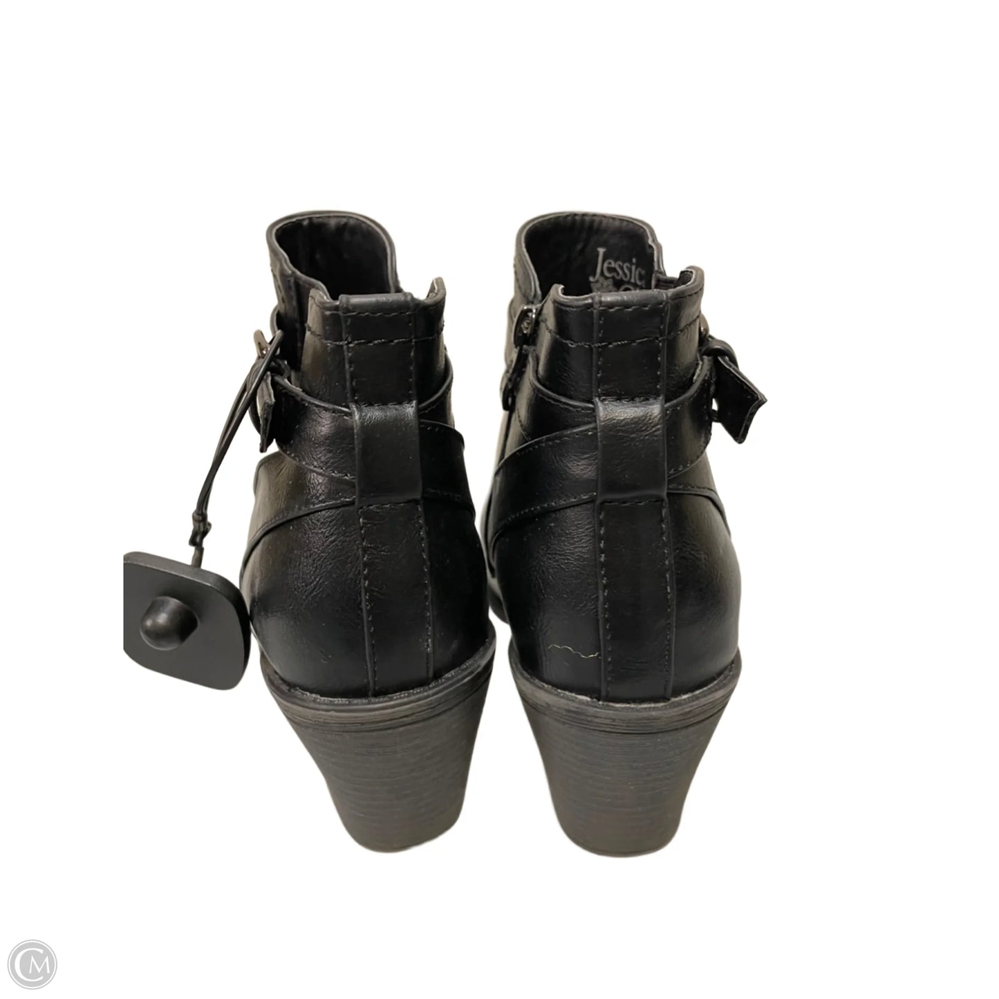Boots Ankle Heels By Clothes Mentor In Black, Size: 8