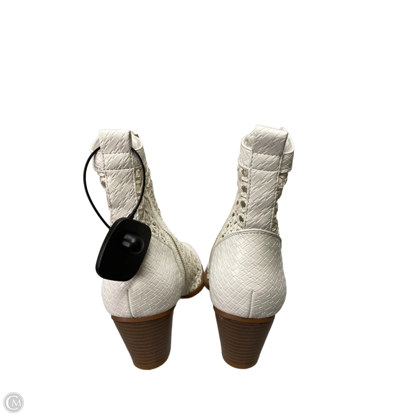 Boots Ankle Heels By Cato In Cream, Size: 10