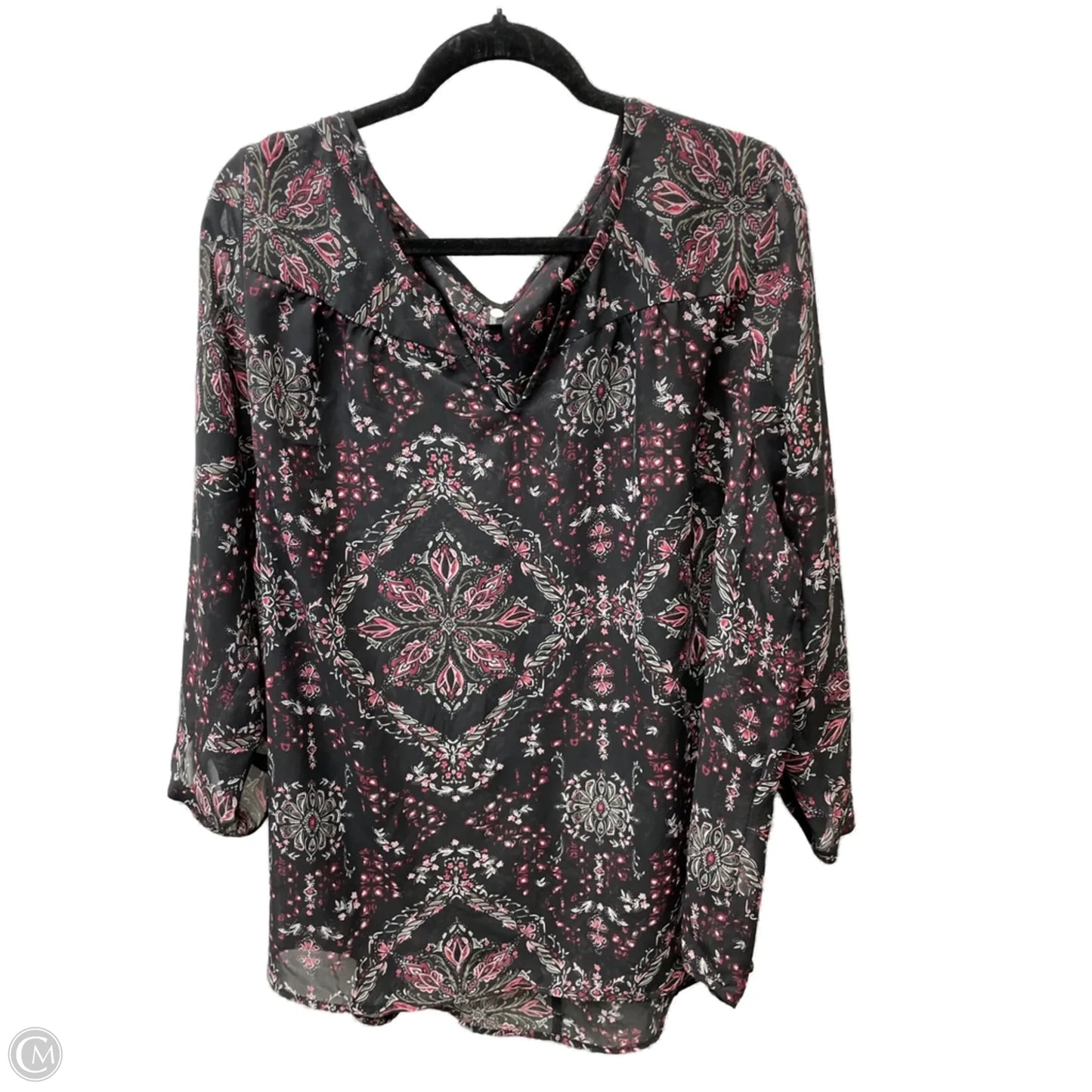 Blouse 3/4 Sleeve By Maurices In Floral Print, Size: 3x
