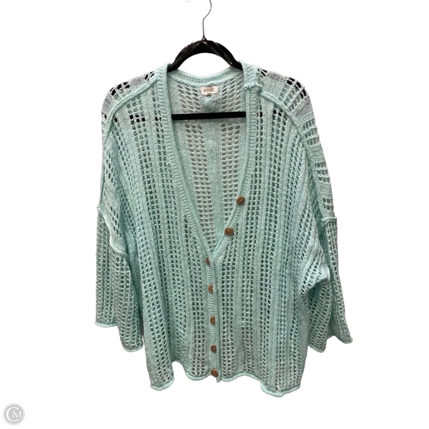 Sweater Cardigan By Pol In Green, Size: M