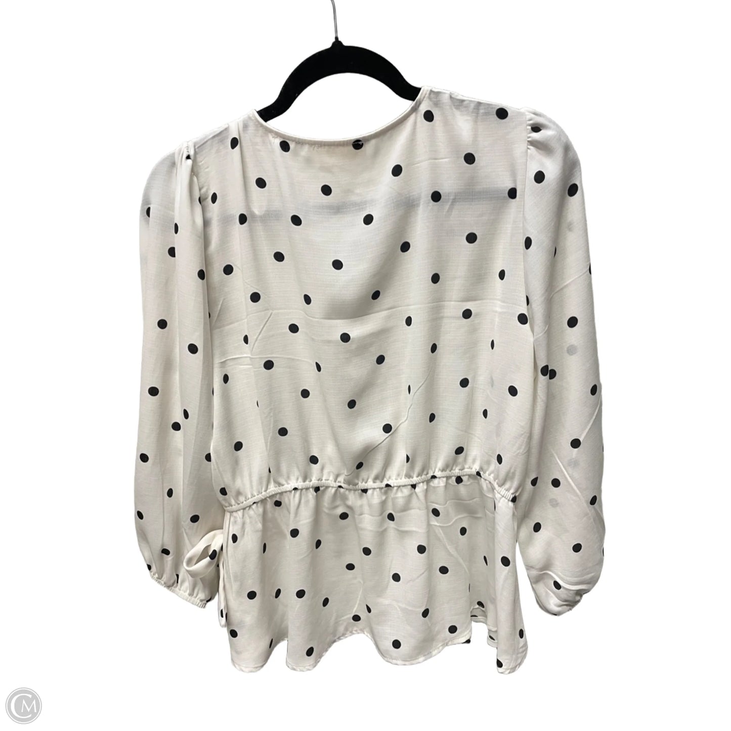 Blouse Long Sleeve By Meraki In Polkadot Pattern, Size: Xs