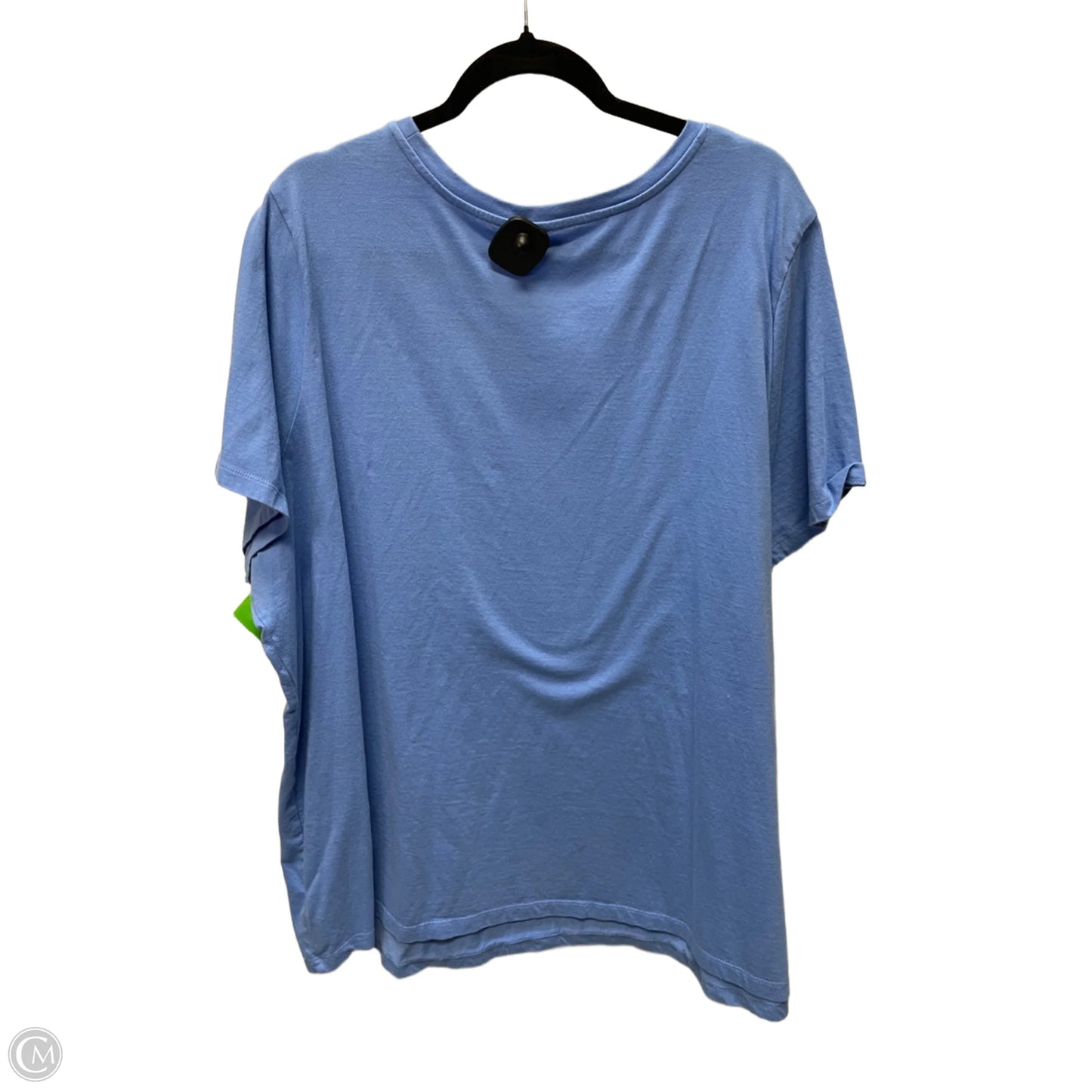 Top Short Sleeve Basic By Woman Within In Blue, Size: 3x