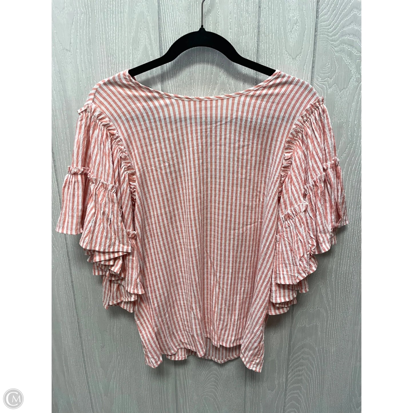 Top Short Sleeve By Cato In Striped Pattern, Size: S