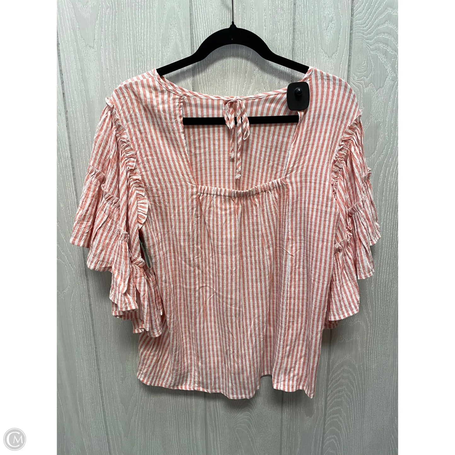 Top Short Sleeve By Cato In Striped Pattern, Size: S