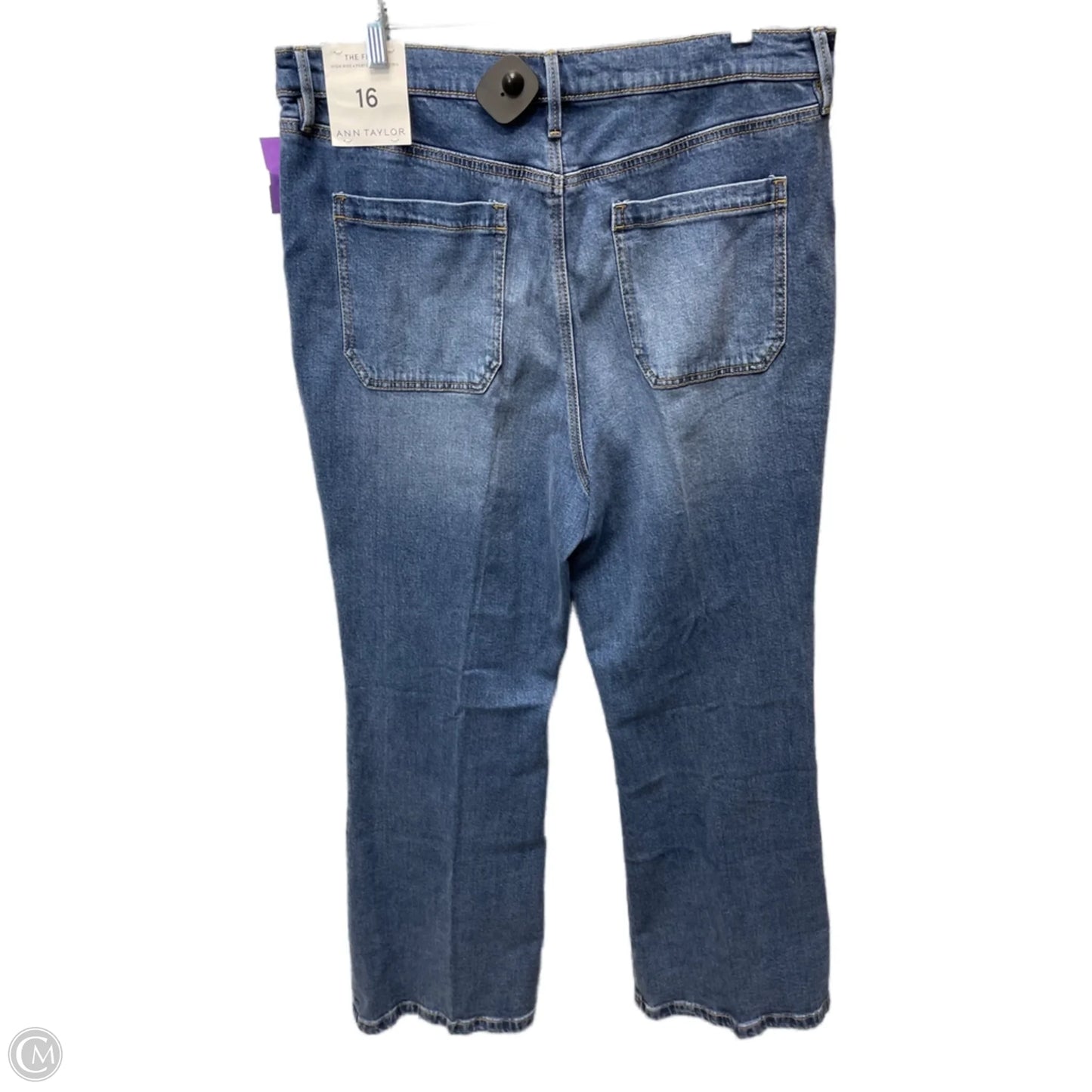 Jeans Flared By Ann Taylor In Blue Denim, Size: 16