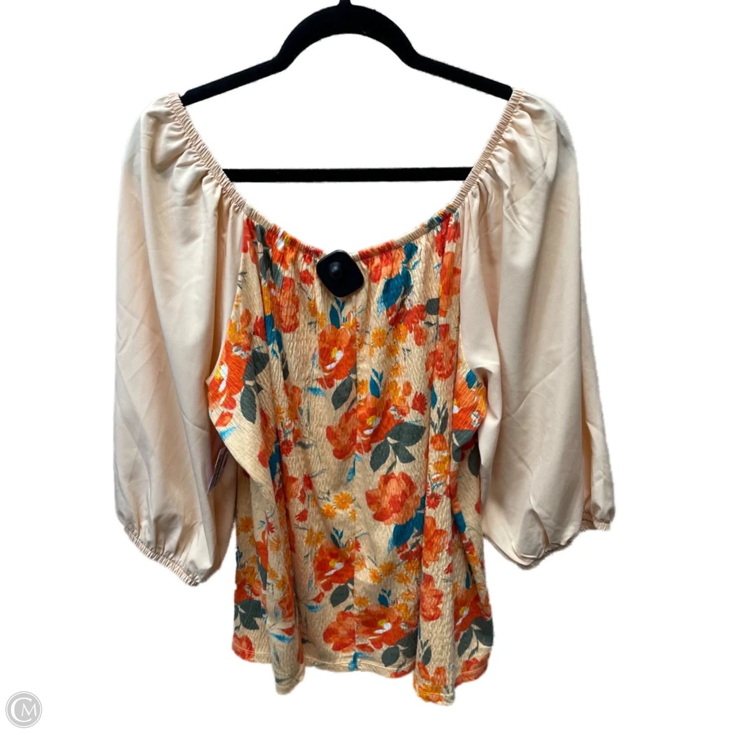 Top Short Sleeve By Cato In Floral Print, Size: Xl