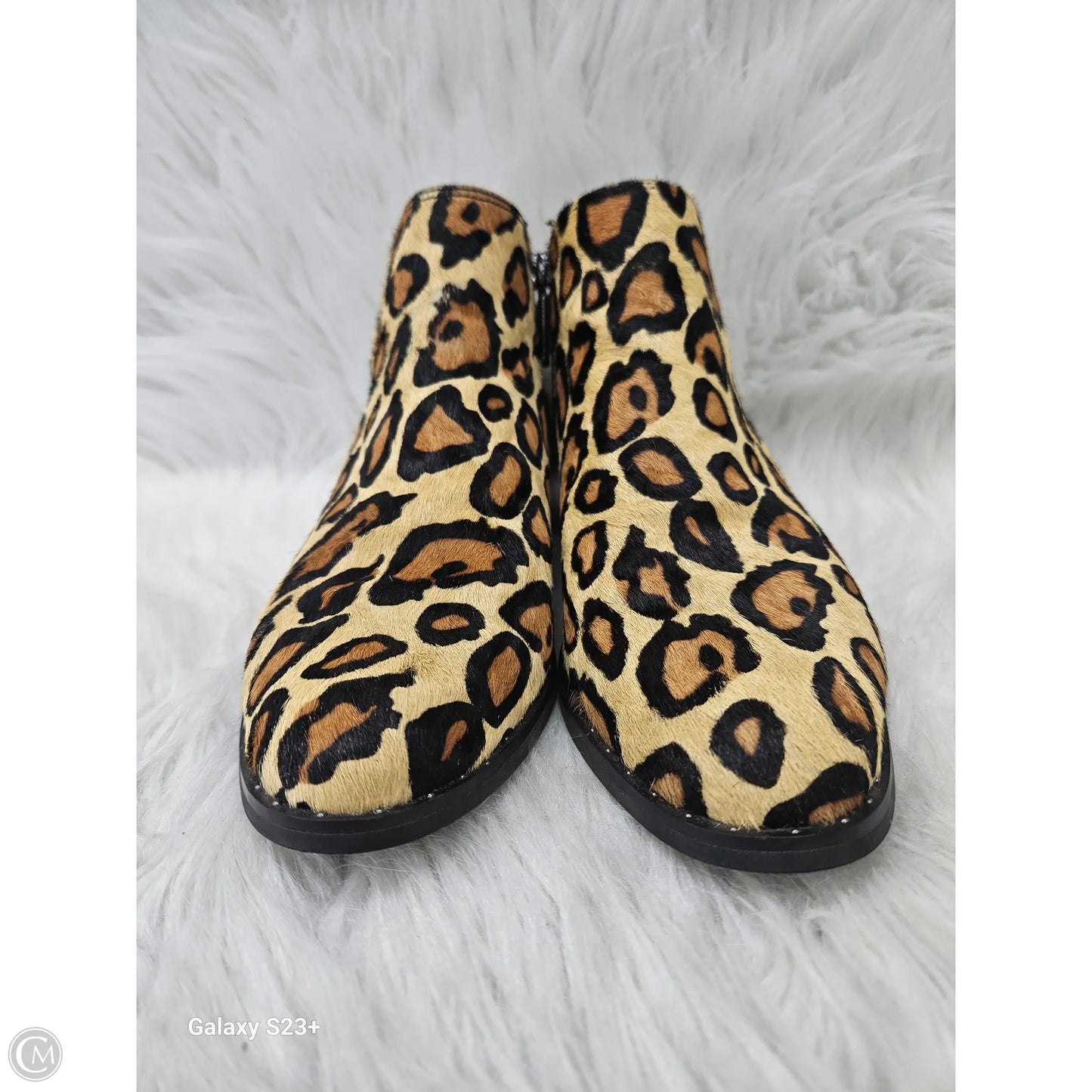 Boots Ankle Heels By Blondo In Animal Print, Size: 7.5